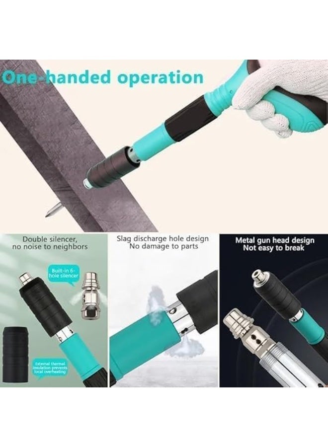 Manual wall-mounted confirmer with 5 power adjustment gears, includes 20 nails, clear hand gun for concrete, brick, wood, and steel - Image 4